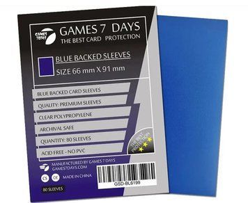 Протекторы Games7Days (66 х 91 мм | 63.5x88 мм) Blue Premium MTG 80 шт.